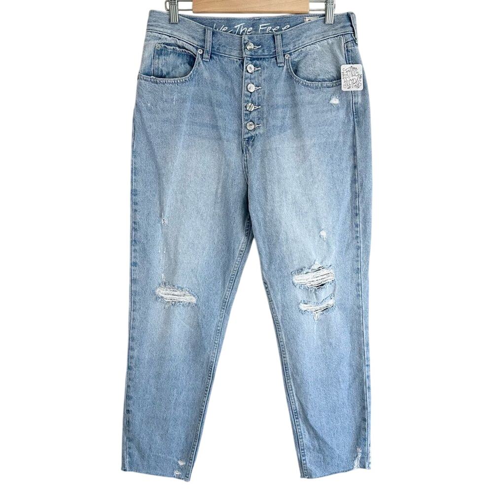 FREE PEOPLE We the Free Blossom Jeans Slim Straight Button Fly Size 31 NWT